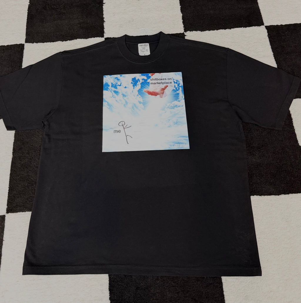 stairway to marketplace graphic fire meme tee
